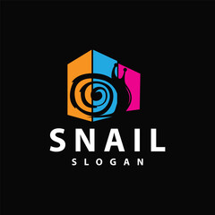 Snail logo design silhouette slow nature animal illustration simple vector snail product brand inspiration