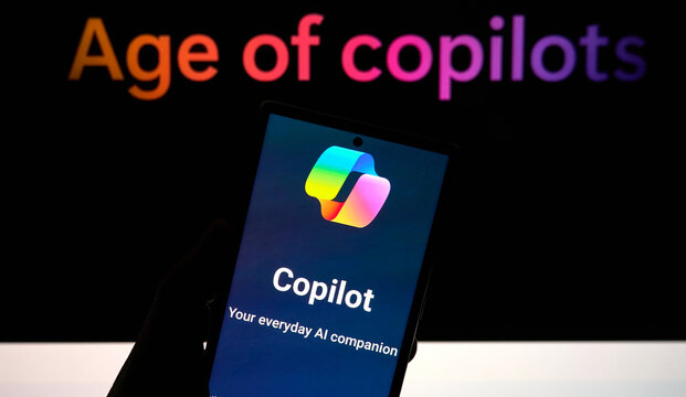 Microsoft Copilot android application on a cellphone.