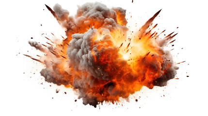 Massive Explosion with Fiery and Smoke Effects, Artistic Interpretation of a Blast