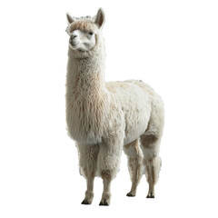 alpaca looking at camera isolated on transparent background, png