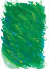 Green and Blue Acrylic Gouache Brush