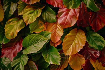Lush autumn leaves creating a vibrant background Embodying the warmth and richness of the fall season Perfect for seasonal themes and designs