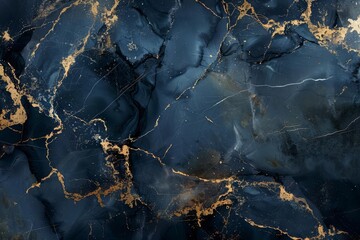 Luxurious abstract marble texture in shades of navy and gold Creating an elegant and sophisticated background