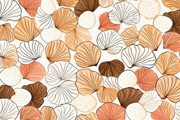 White shellfish pattern. Sea decoration. Generate Ai