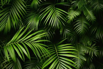 Palm leaves pattern creating a tropical and lush background Perfect for summer vibes and natural themes