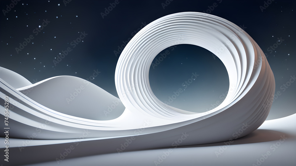 Aufkleber twisted-curve-shape-in-abstract-3d-nestled-within-a-background-exuding-a-twinkling-atmosphere
