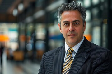 Fototapeta premium Seasoned businessman in a corporate setting Exuding confidence and experience Perfect for professional and leadership themes