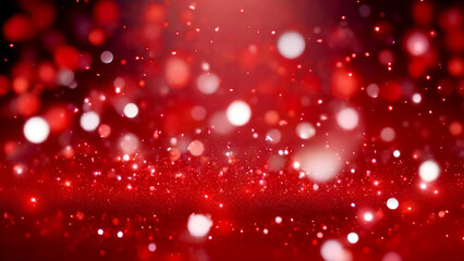 Red glow particle abstract bokeh background. generative ai