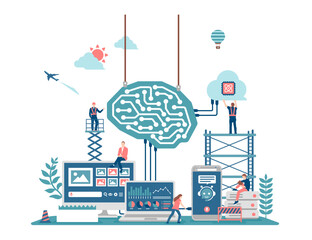 Generative AI (artificial intelligence) vector illustration