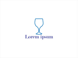 Drink logo,drinking glass vector illustration design,