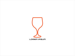Drink logo,drinking glass vector illustration design,