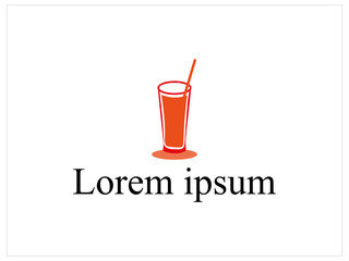 Drink logo,drinking glass vector illustration design,