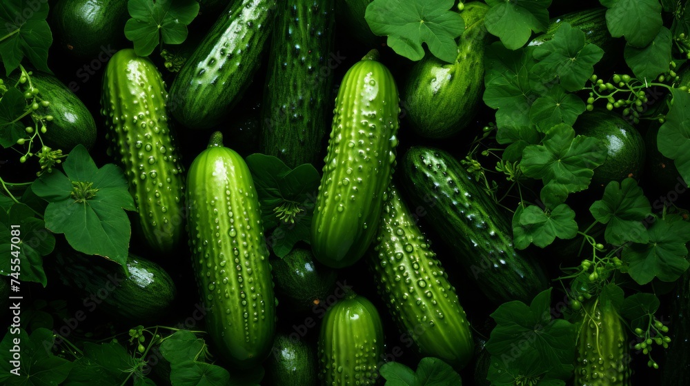 Poster Generative AI Cucumber Background