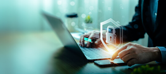 Business people, enhance your cyber security with cutting-edge solutions. Protect data, prevent threats, and ensure network safety with our expert services, safeguard data, and ensure online safety