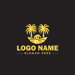 Real estate logo property house home construction building logo icon editable vector