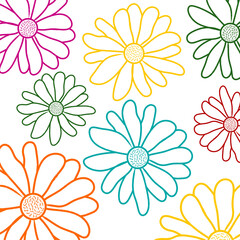 Fototapeta na wymiar Colorful flower illustration for wall wallpaper 1