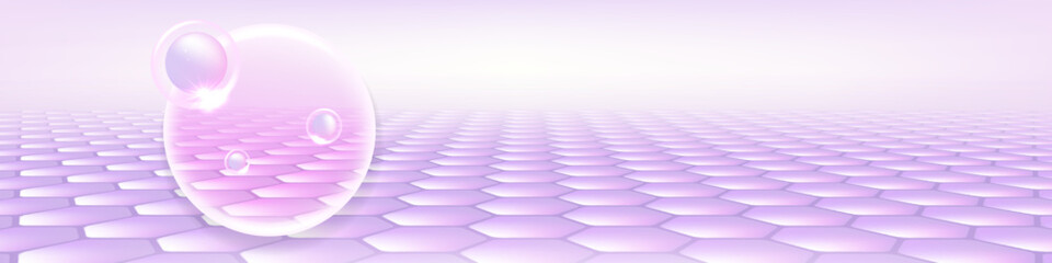 Hyaluronic acid and Niacinamide hair and skin solutions ad, purple collagen serum drops into skin cell with cosmetic advertising background ready to use, illustration vector.