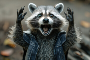 Racoon Getting Caught.