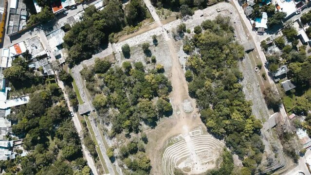 Drone view of Kinich Kakmo pyramid in izamal