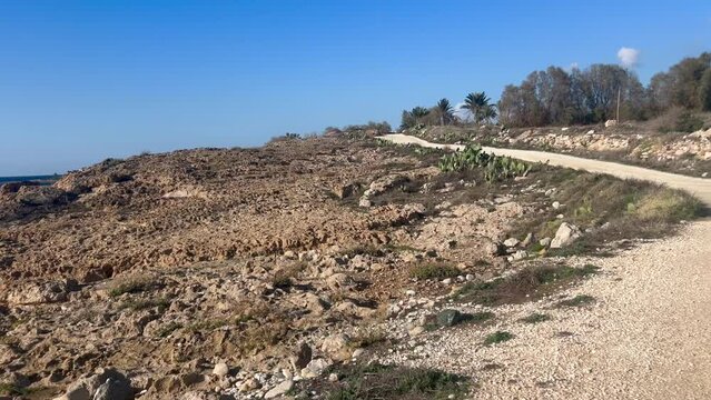 jogging next to sea, Cyprus, Paphos
