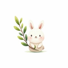 Obraz premium Spring wildlife and ecosystems. watercolor illustration, Collection of watercolor spring forest elements isolated on white background.