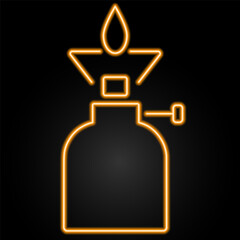 gas neon sign, modern glowing banner design, colorful modern design trend on black background. Vector illustration.