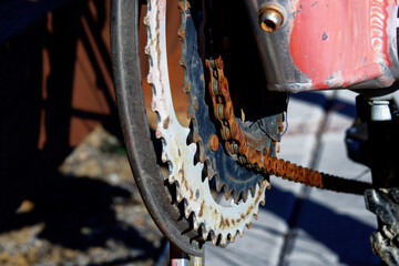 Rusty bicycle chain