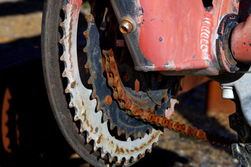 Rusty bicycle chain