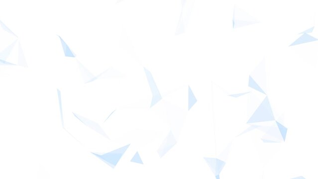 Loop blue triangle shapes movement on white background.