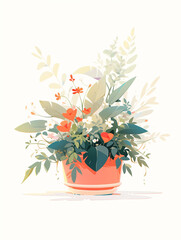 flower, plant, pot, flowers, nature, bouquet, blossom, spring, pink, isolated, floral, leaf, rose, decoration, petal, flora, bloom, beauty, garden, vase, summer, color, potted, flowerpot, bunch