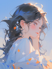 woman, beauty, hair, face, vector, flower, illustration, fashion, art, floral, people, lady, butterfly, person, summer, model, head, glamour, fairy, silhouette, style, spring, design, spa, pink