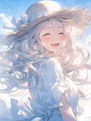 woman, beauty, winter, fashion, hair, vector, illustration, christmas, face, snow, glamour, fairy, flower, lady, art, person, summer, people, model, cartoon, nature, xmas, holiday, cold, makeup