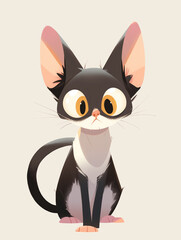 cat, animal, vector, cartoon, kitten, illustration, pet, cute, kitty, domestic, art, feline, baby, black, pets, mammal, funny, drawing, love, design, animals, fun, character, mouse