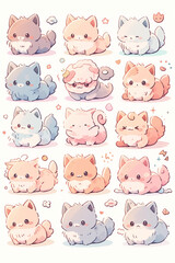 cartoon, animal, baby, vector, cat, set, pig, icon, dog, illustration, cute, pattern, animals, bear, elephant, rabbit, lion, zoo, fun, seamless, hippo, design, sheep, face, pet