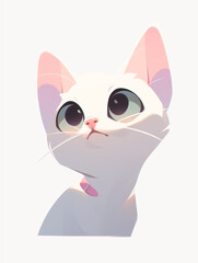 cat, animal, cartoon, kitten, pet, illustration, vector, cute, pets, drawing, animals, love, pink, kitty, art, domestic, feline, funny, mammal, rabbit, heart, design, tail, baby, valentine