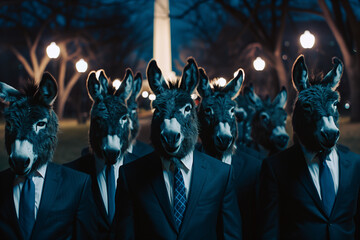 Democrat Donkeys in Washington DC - obrazy, fototapety, plakaty