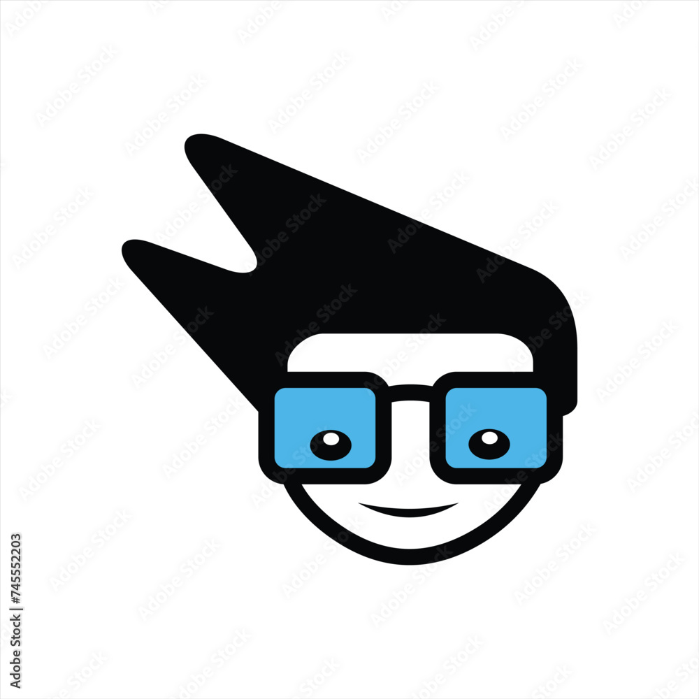 Poster geek game logo. in simple style