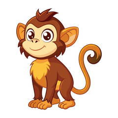 Vector of cartoon monkey illustration on white