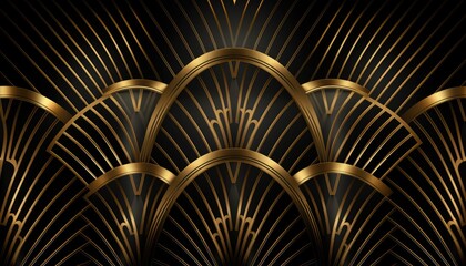 Luxury golden wallpaper. Art Deco Pattern,
