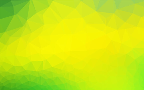 Light Green, Yellow vector polygon abstract background.