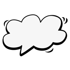 Vector speech bubble for words in the form of cloud. Hand drawn dialogue doodle for design.
