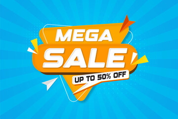 Free vector mega sale background promotion banner with discount