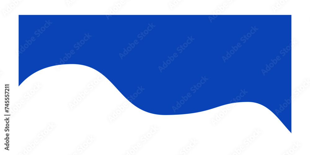 Wall mural separator shape for website. curve lines and wave divider for top or bottom page. frame of header