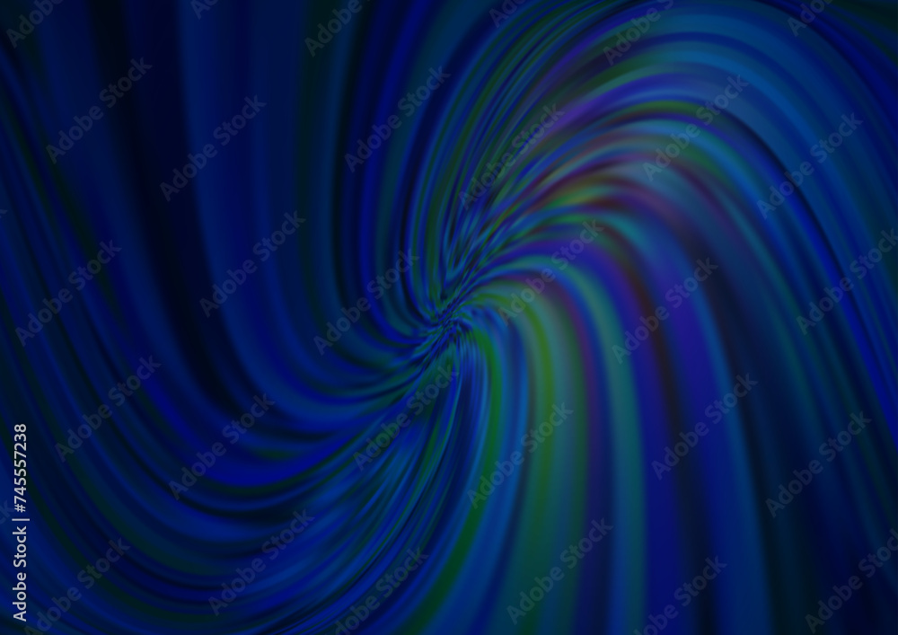 Poster dark blue vector pattern with curved circles.