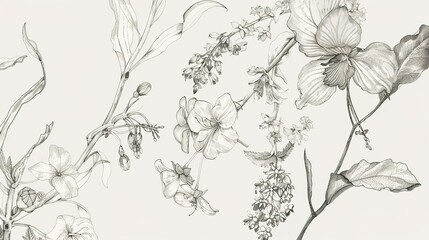 Botanical illustrations detailed and delicate celebrating the art of natures flora