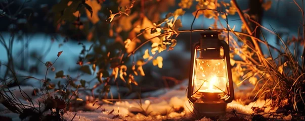 Fotobehang Chilly autumn nights the first whispers of winter cozy moments under the stars © Jiraphiphat