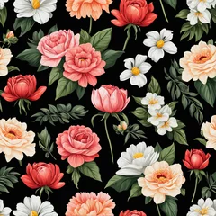 Fototapete Rund floral pattern.generative AI © imak