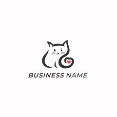 design logo creative cat tail love