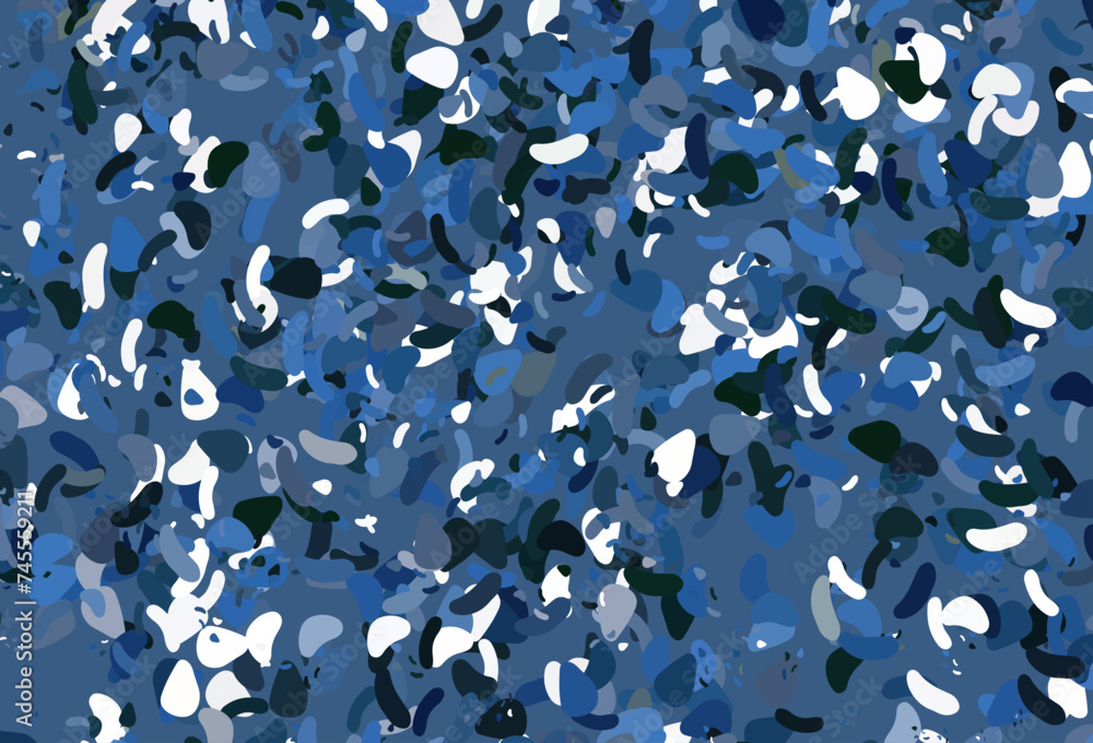 Poster light blue vector pattern with chaotic shapes.
