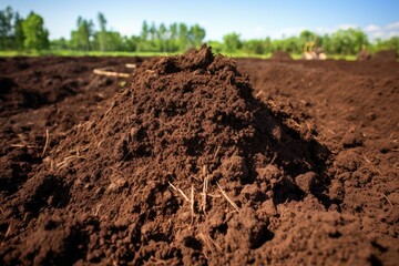 Loamy Pile soil ground. Nature compost. Generate Ai